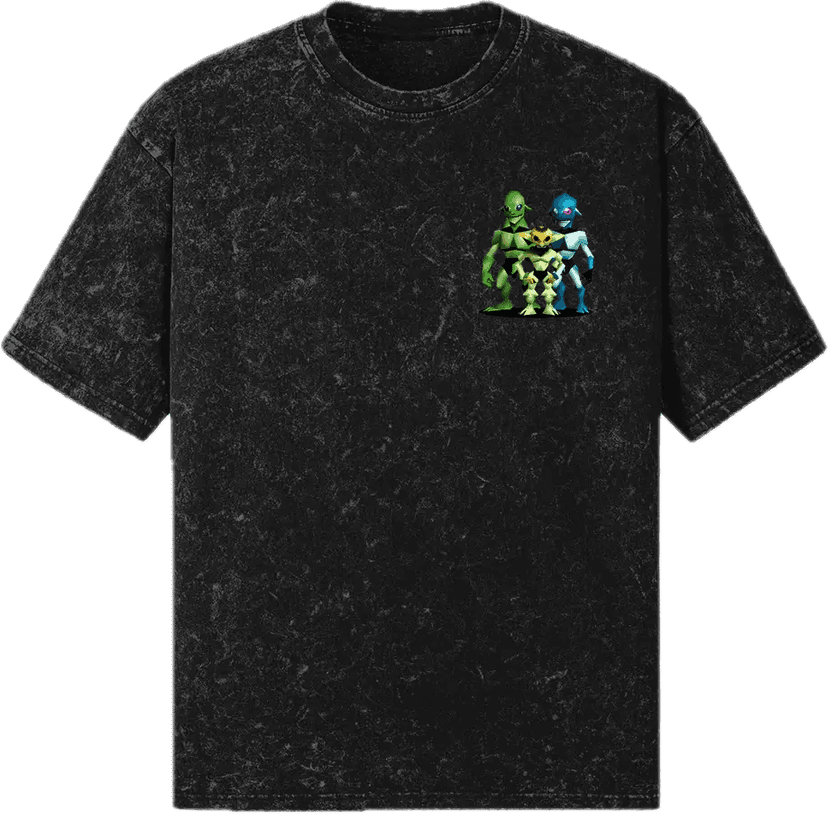 Alien Trio Snow Washed Oversized Tee - Mannequin_Image1